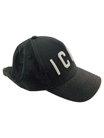 DSQUARED2 Cap Herren Schwarz ICON Schriftzug Baseballkappe Casual UNI