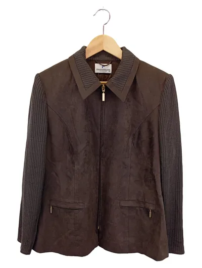 Frankenwälder Damen Strickjacke Gr. 42/L Braun Klassisch Elegant