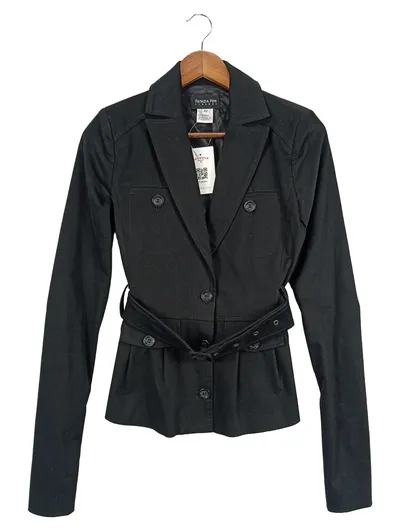 PATRIZIA PEPE Damen Blazer Gr. 42/XL Schwarz Elegant Baumwolle Gürtel