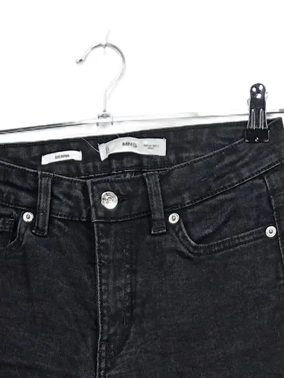 Mango MNG Sienna Bootcut Jeans Damen Gr. 36 Schwarz Fransen