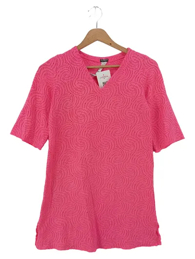 CALZEDONIA Damen Freizeitkleid Gr. 40/L Rosa Lochmuster Streetwear