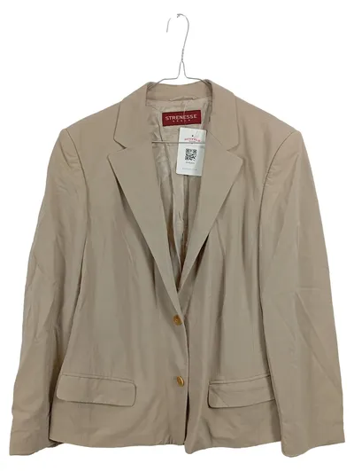 Strenesse Blazer Damen Schurwolle Business Jacke Beige Gr. 44 XXL
