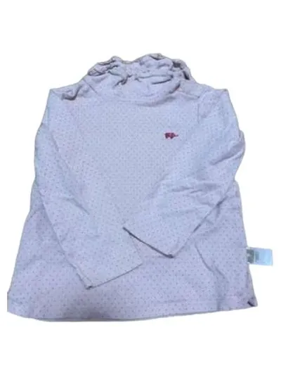 DAVE&BELLA Kinder Pullover Gr. 110 Weiß gepunktet Langarm Rüschen