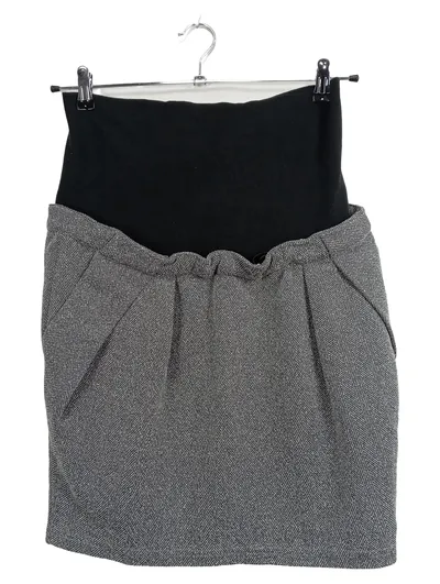 Mamalicious Umstandsrock Damen Gr. M grau schwarz Fischgrät mit Bauchband