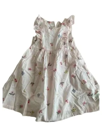 DAVE&BELLA Kinder Blusenkleid Gr. 104 Weiß Blumenmuster Rüschen feminin