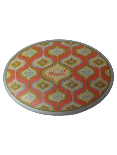 FOSSIL Schmuckschatulle Oval Vintage Mehrfarbig Grafisch Stoff