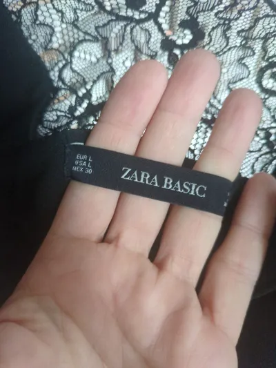 ZARA BASIC Damen Jumpsuit Gr. L Grün Spitze Schleifen Elegant