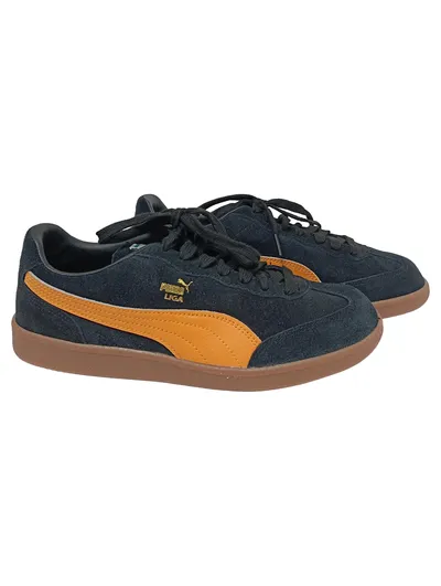 PUMA Liga Herren Sneaker Gr. 40 Schwarz Orange Wildleder Sportschuhe
