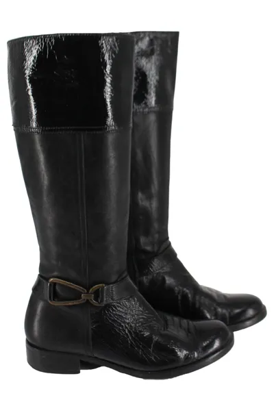 LAURA AMAT Damen Stiefel Gr. 37 Schwarz Elegant Leder 3cm Absatz