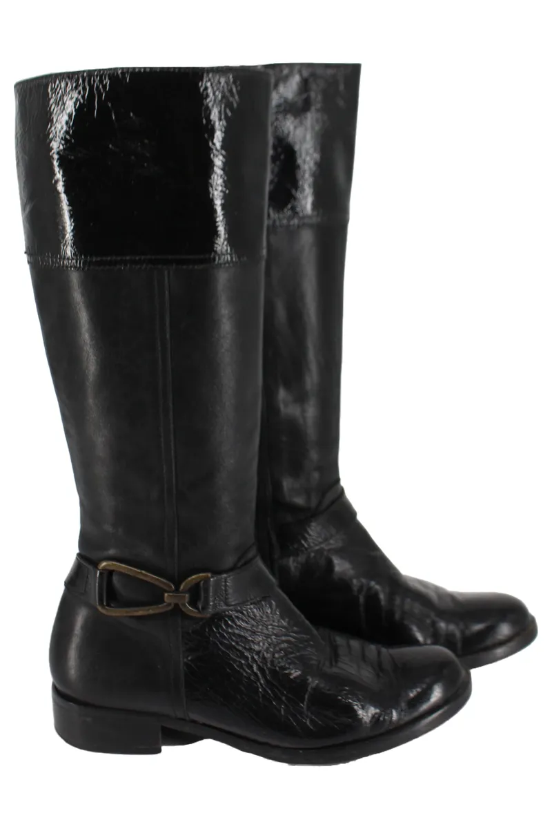 LAURA AMAT Damen Stiefel Gr. 37 Schwarz Elegant Leder 3cm Absatz 1