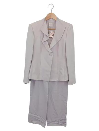 ARMANI COLLEZIONI Hosenanzug Damen Gr. 42/XL Grau Elegant Business Anzug