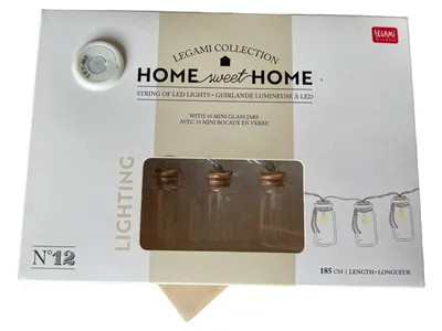 Legami Milano Lichterkette 10 Mini Gläsern Charmant Glas Batterie 185cm
