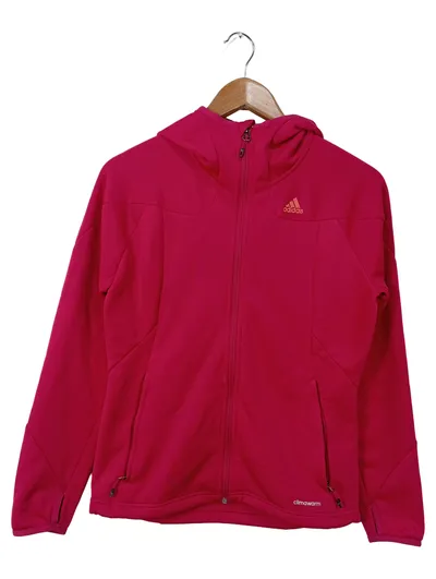 ADIDAS Damen Trainingsjacke Gr. 38/M Rosa Kapuze Sport ClimaWarm