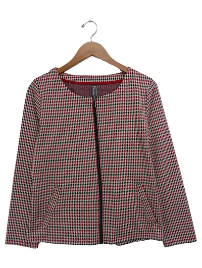 MALIBU Damen Leichte Jacke 36/S Mehrfarbig Kariert Reißverschluss Vintage