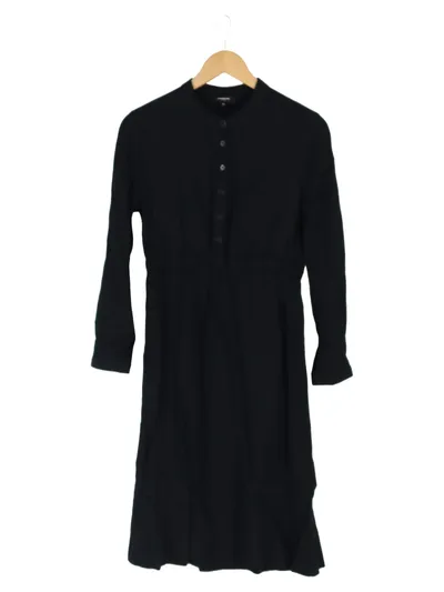 LAWRENCE GREY Blusenkleid Damen 36/S Schwarz Viskose Hemdblusenkleid Elegant