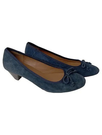 CLARKS Ballerinas Damen Gr. 38 Blau Wildleder Klassisch Elegant