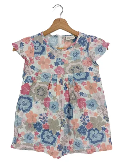 BON A PARTE Kinder Blusenkleid Gr. 110 Mehrfarbig Blumenmuster Casual