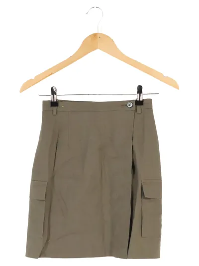 MER DU NORD Damen Minirock 36/S Grün Casual Leinen Baumwolle Cargo
