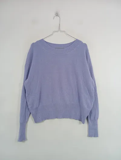 Someday Damen Pullover Gr. 38 M Lila Viskose Wolle Kaschmir Strick Casual Basic