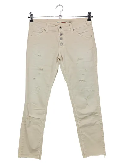 PLEASE Damen Destroyed Jeans Gr. S W28/36 Beige Casual