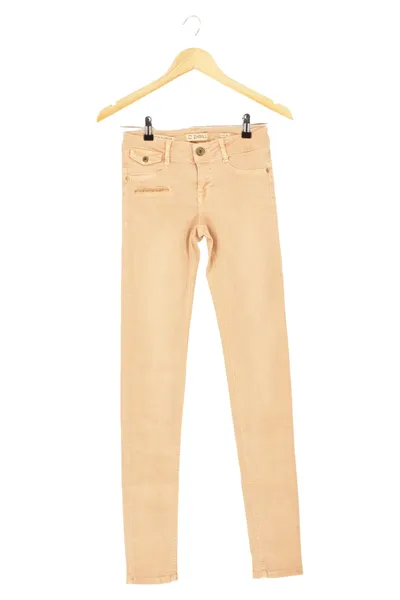 ZHRILL Damen Jeans Slim Fit W25/34 Beige Streetwear Casual