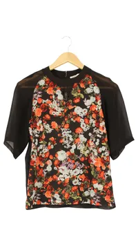 BCBGENERATION Damen Bluse 34/XS Schwarz Floral Casual Modern 1