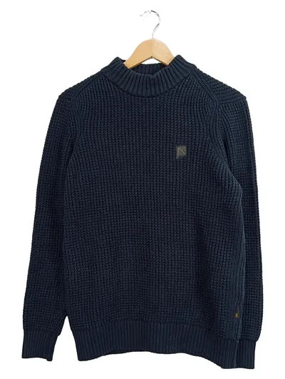 CHASIN' Herren Pullover Strick M/48 Wolle Blau Casual Herbst Winter Logo