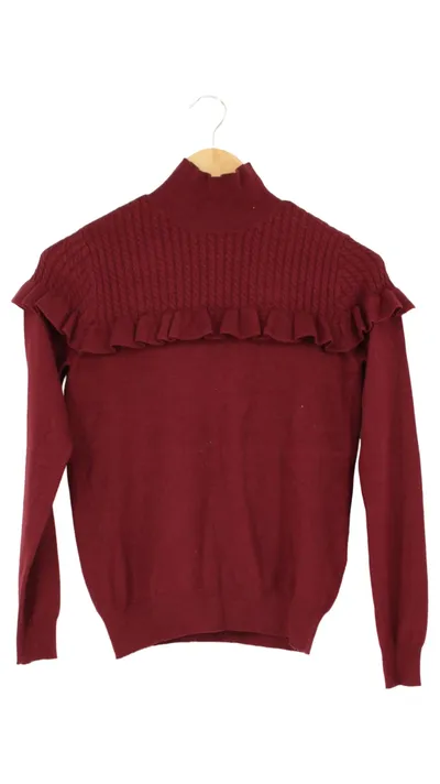 VERO MODA Damen Pullover Gr. 34/XS Rot Elegant Zopfstrickmuster