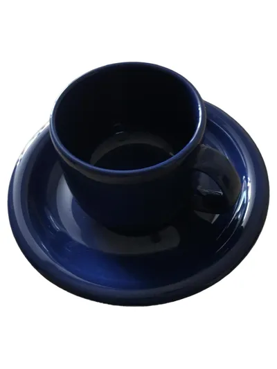 Waechtersbach Kaffeetasse Untertasse Set Keramik Blau Klassisch 9cm