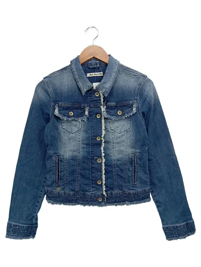 AMOR TRUST & TRUTH Jeansjacke Damen 36/S Blau Casual Vintage Cropped
