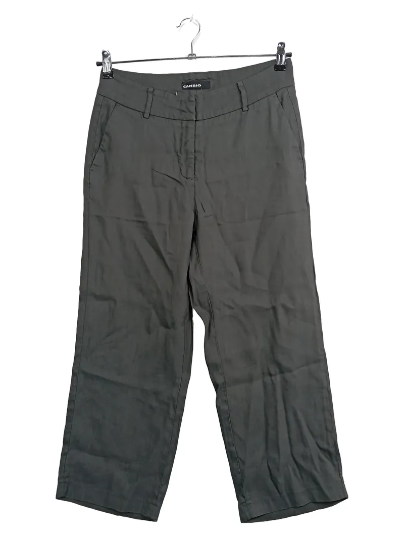 CAMBIO Damen Stoffhose Leinenhose Oliv Gr. 38 M Casual Elegant 1