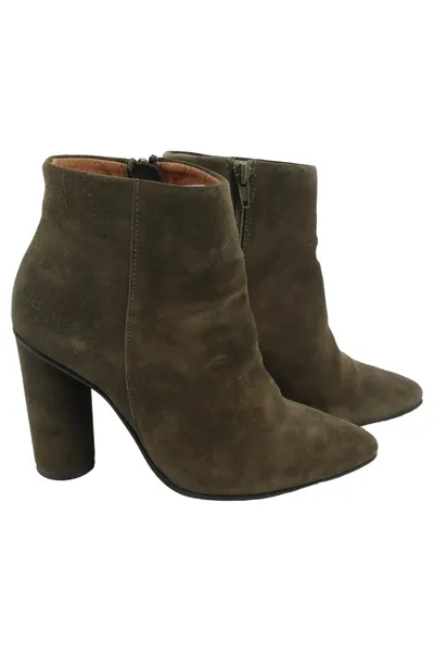 ALBA MODA Stiefelette Damen 38 Grün Elegant Reißverschluss