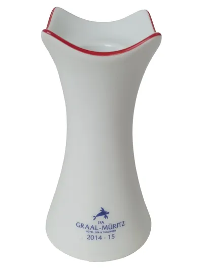 SELTMANN WEIDEN Vase Modern Weiß 12cm Porzellan Blumenvase Fisch Logo