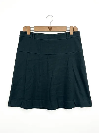 hessnatur Damen A-Linienrock Gr. 42/L Blau Klassisch Elegant Baumwolle Uni