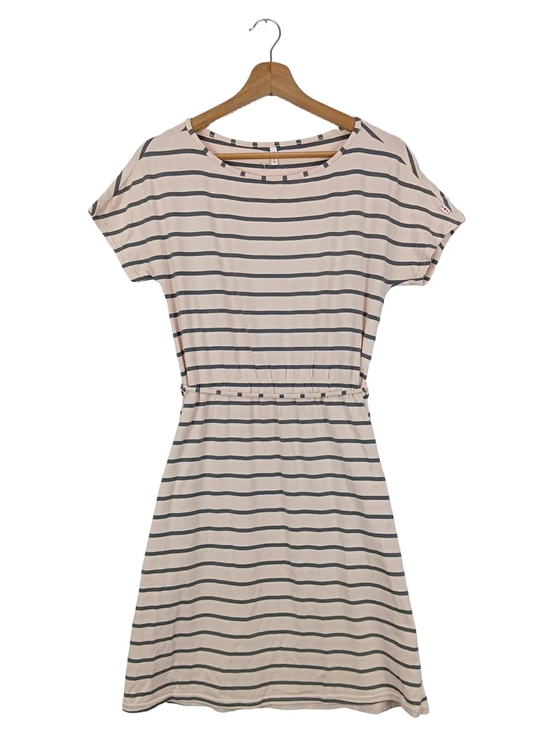 BLUTSGESCHWISTER Freizeitkleid Damen Gr. 36/S Gestreift Beige Baumwolle 1
