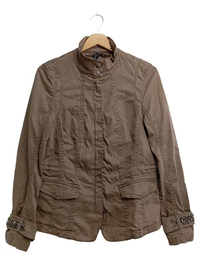MARC CAIN Damen Steppjacke Gr. 38/M Casual Modern Braun Lyocell Baumwolle