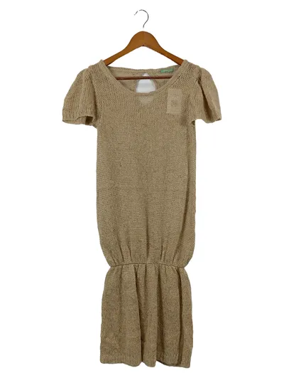 HOSS INTROPIA Strickkleid Damen 36/S Beige Elegant Midikleid Cut-Out Wolle