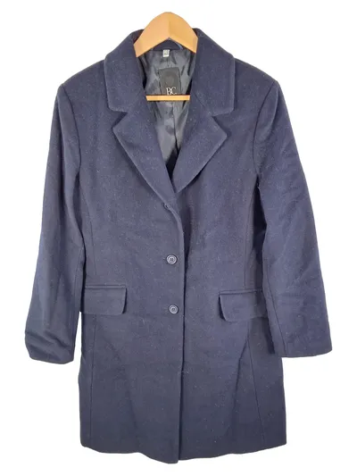 Best Connections Damen Wollmantel Klassisch Blau Gr. 42 Schurwolle Kaschmir