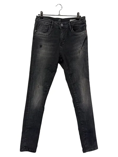 ELIAS RUMELIS Damen Jeans Slim Fit W30/38 Grau Casual Used Look