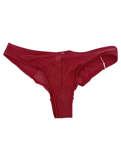 ESPRIT Slip Damen Gr. 36/S Rot Feminin mit Spitze Polyamid
