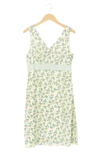 CECILIA CLASSICS Sommerkleid Damen Gr. 40/L Weiß Blumenmuster Bohemian Midikleid 1