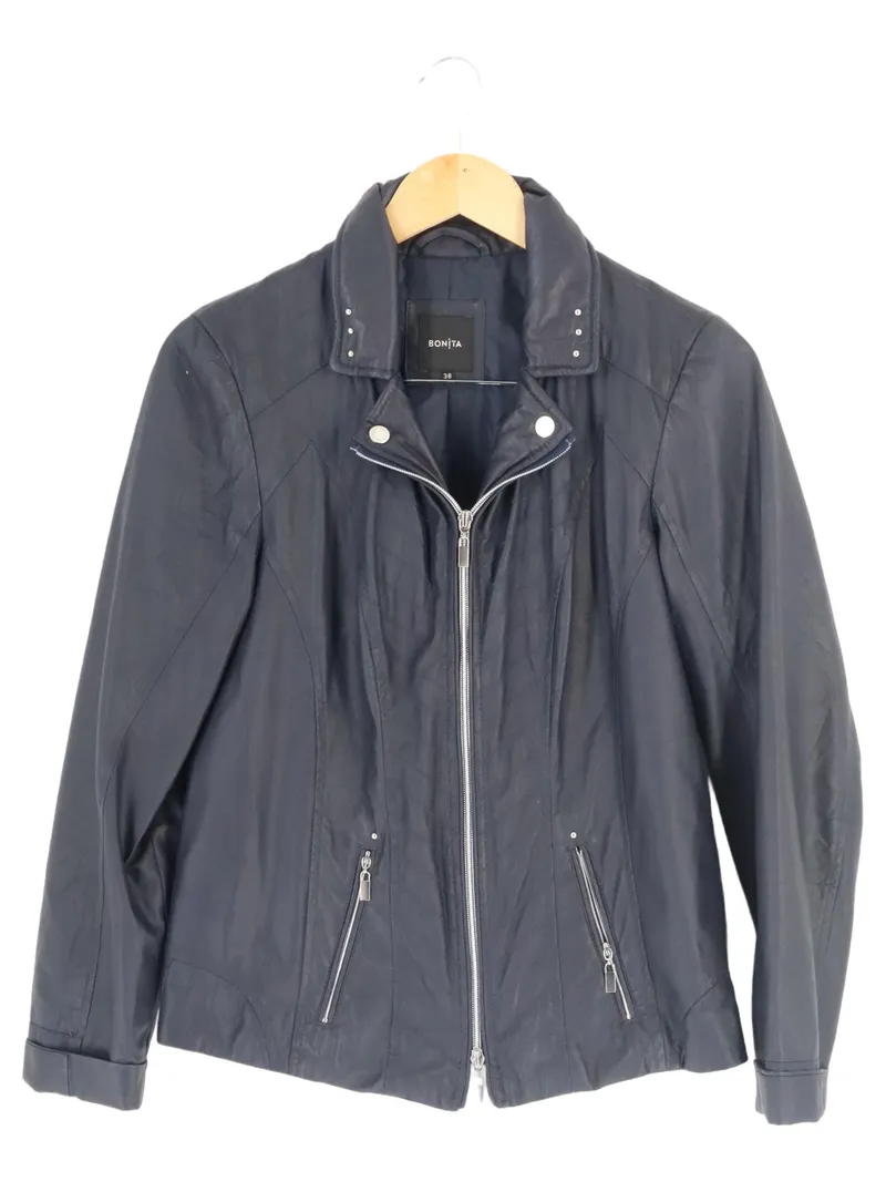 BONITA Damen Leichte Jacke Gr. 38/M Blau Klassisch Elegant Polyester 1