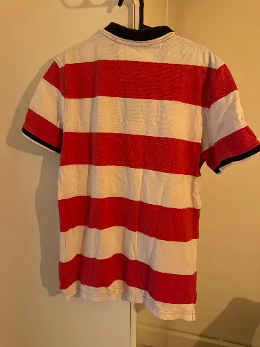 Christian Berg Herren Poloshirt Gestreift Rot Weiß Maritim Gr. M