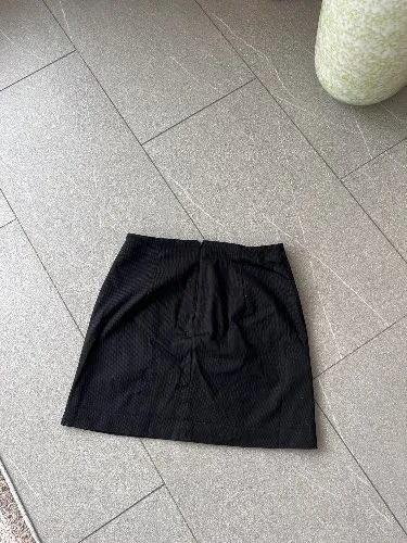 Mango Damen Minirock Schwarz Gr. S/36 Knopfleiste Baumwolle