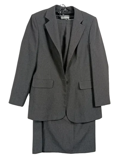 Barisal Damen Anzug Kostüm Business Blazer Hose Grau Gr. 38 M