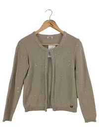 AGE20S Damen Strickjacke Gr. 36/S Beige Pailletten Elegant Cardigan 1