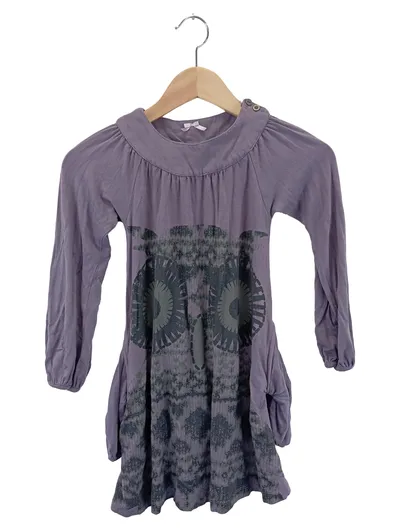 PHISTER & PHILINA Kinder Freizeitkleid Gr. 122 Grau Eule Casual Viskose