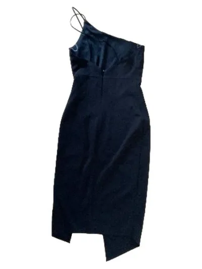Fashion Nova Abendkleid One-Shoulder Schwarz Gr. S Midi Schlitz