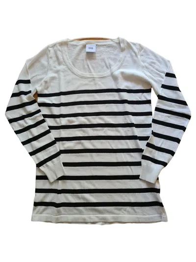 Mamalicious Umstandsshirt Damen Gr. 38/M Weiß Schwarz Gestreift Langarm