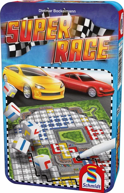Schmidt Super Race Brettspiel Autorennen Rennspiel Familienspiel ab 6 Jahre